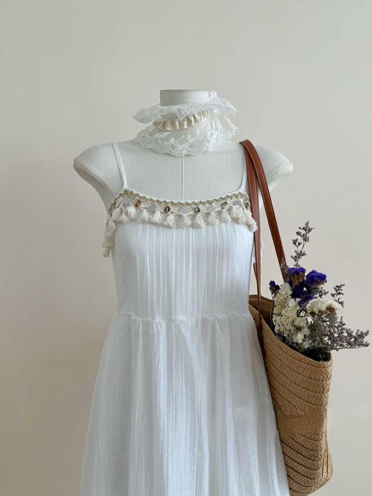 Bohemian Red Strappy Patchwork Fringe Dress - Ethnic Style Summer 2026