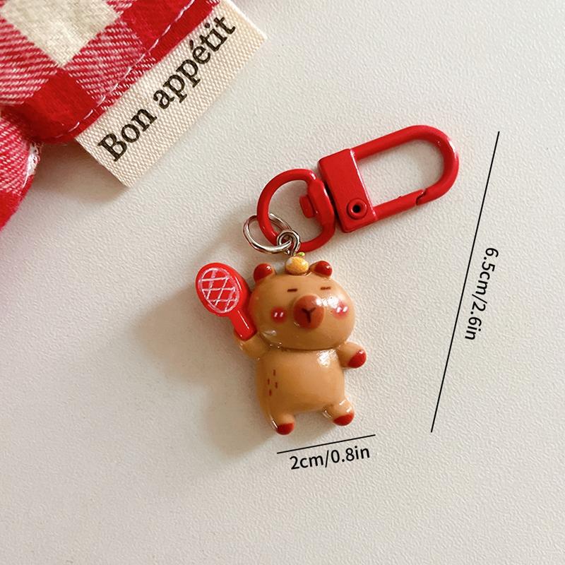 1-50pcs Kawaii Mini Capybara Keychains Cartoon Capybara Bright Bag Phone Keychains Cute Car Pendant Decoration Gift Keyring