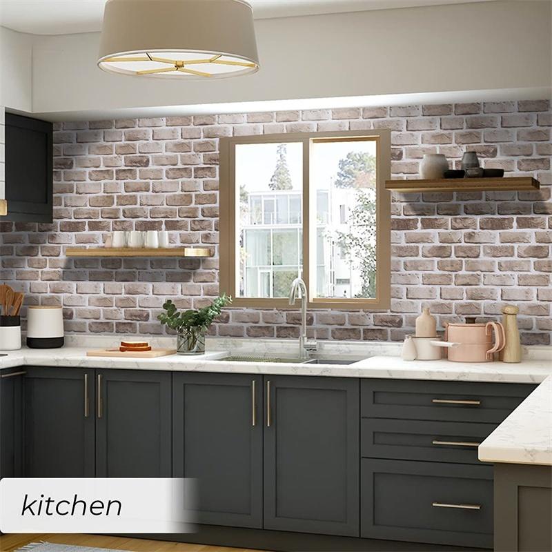 Brick Wallpaper Peel And Stick For Bedroom Faux Brick Kitchen Cabinets Home Decor Wall Stickers Papel De Parede Stickers Muraux