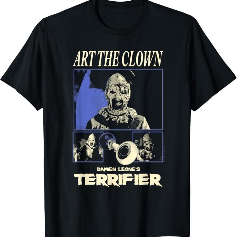 Artistic Clown Horror Movie Pattern T-shirt Suitable for Both Men and Women, All Season Casual Fashion Streetwear