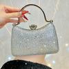 Rhinestone Handbag, Celebrity Fashion Dinner Bag, Shiny Chain Shoulder Bag, Exquisite Messenger Bag, Bag.
