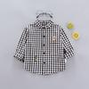 Boys Long Sleeve Plaid Button-Up Shirt for Spring and Autumn