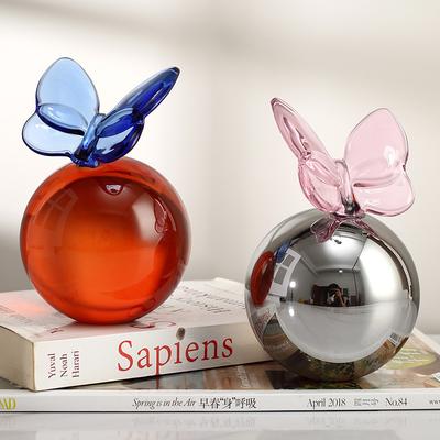 Ornement en Verre Sphéricité Géométrique Papillon Boule de Cristal Planète Boule d'Assemblage Artisanat Figurines Décoratives Décoration de Maison