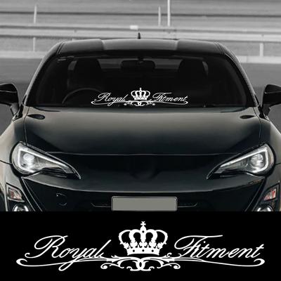 Universal Car Front Windshield PVC Sticker Crown Vinyl Decal - DIY Auto External Tuning Accessories for Stylish Vehicle Decor