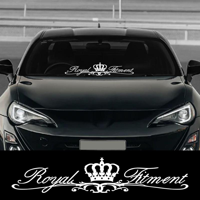 Universal Car Front Windshield PVC Sticker Crown Vinyl Decal - DIY Auto External Tuning Accessories for Stylish Vehicle Decor