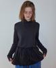 Ronron Drawstring Ruffle Layered Long Sleeve Hoodie Dress Black