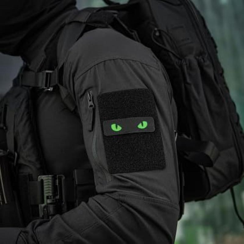 Military Morale Embroidered Patches Cat Eyes Patches Tactical Motorcycle Biker Tags Hook And Loop Badge Emblem For Backpack