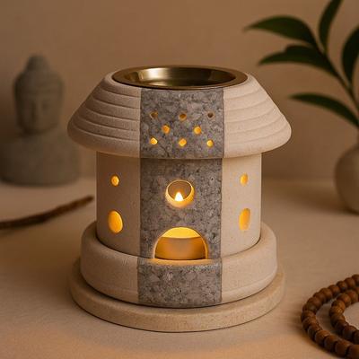 Oil Burner Lantern, Indonesian Sandstone