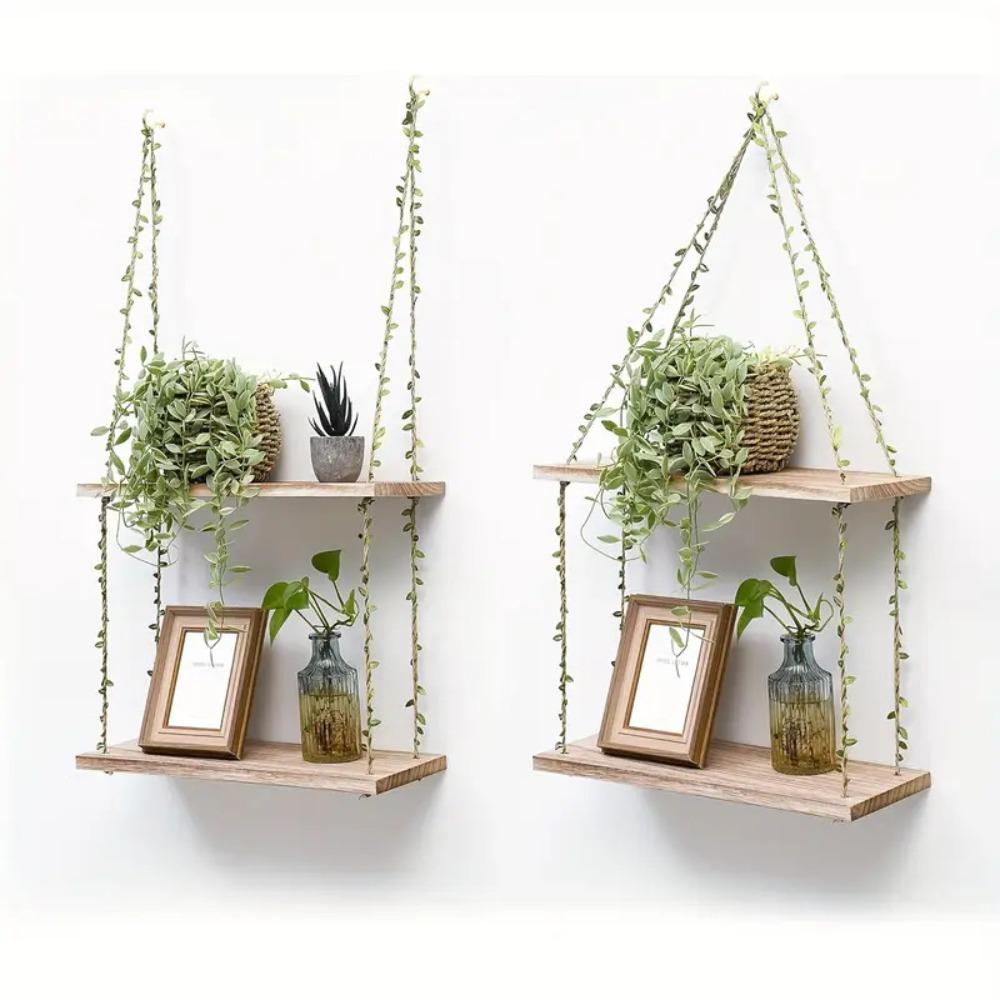Bohemian Style Hanging Shelves 2/3 Layers Wall Rack New Wall Shelves  Bedroom Decor