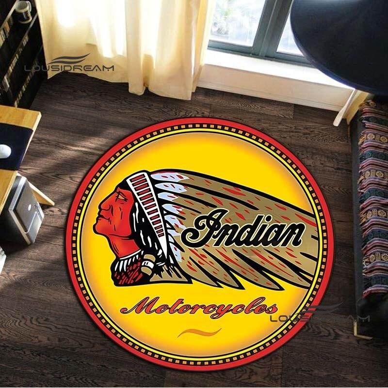 Ретро индийский круглый ковер, мотоцикл круглый ковер гостиная спальня детский кабинет украшение круглый ковер напольный коврик 60cm x 60cm