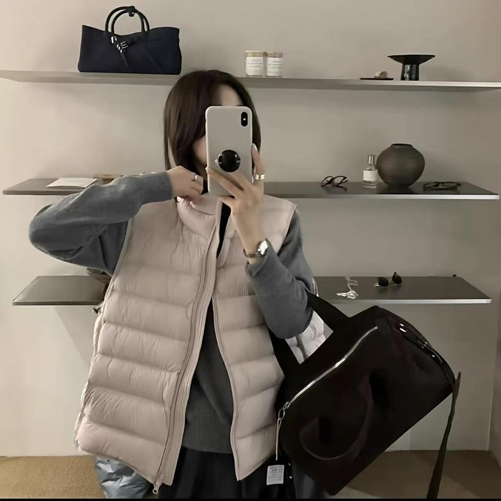 Autumn and winter new down jacket vest women's short stand-up collar versatile white duck down vest vest jacket