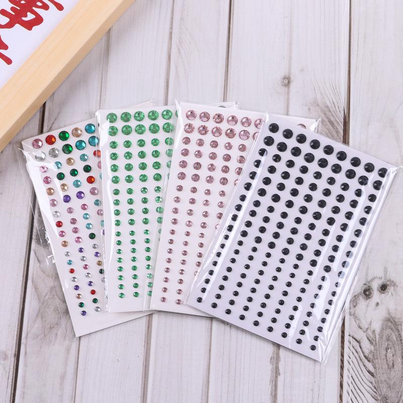1 coală Autocolante de tatuaje de unică folosință Bijuterii pentru față 3D Zircon strălucitor DIY Ochi Fața Corp Strasuri Machiaj Decorare pentru petreceri
