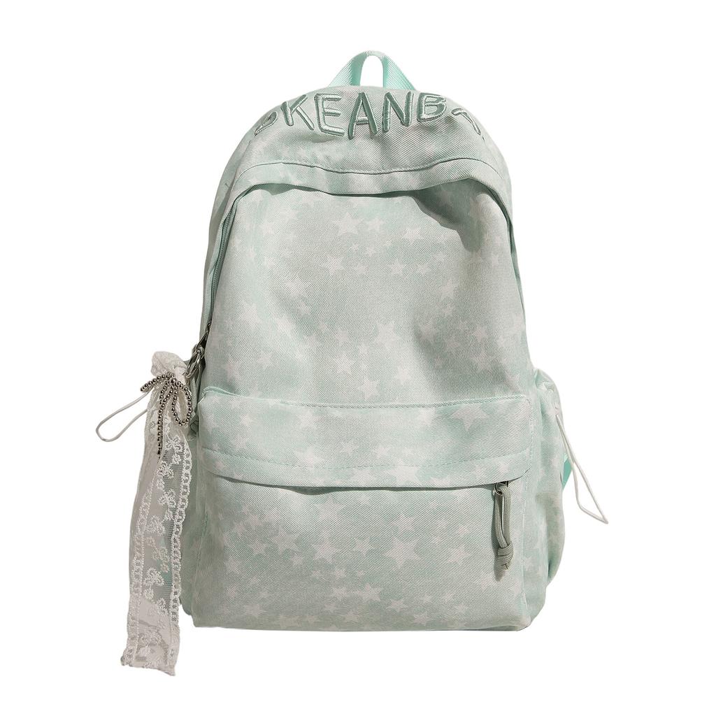Schoolbag manufacturer large capacity solid color backpack popular junior high school students embroidery schoolbag travel new backpack women