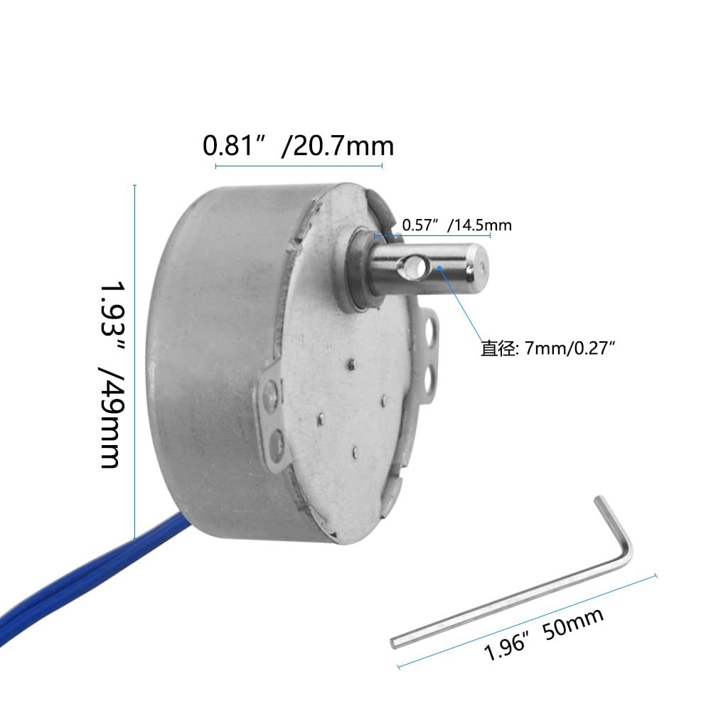 WMYCONGCONG Set of 2 Synchronous AC 4W Turntable Motors 2 7mm Flexible Coupling Connectors Motors, 50/60Hz 100~127V 5-6RPM/MIN +