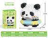 Neue niedliche Panda-Puppe Schaukelstuhl isst täglich Bambus Serie Baustein Desktop-Ornamente Geburtstag Festival DIY Kindergeschenke