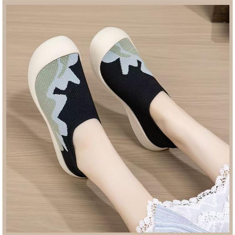 

2026 Spring New Women s Shoes Breathable Mesh Slip-on Casual Shoes Thick-soled Soft-soled Shoes Comfortable Mom Shoes 36 чёрный