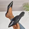 Fashion Women Fashion Pointed Toe Mules Slippers New Low Heel Sandals Ladies Elegant Dress Shoes Comfort Designer Slippers Slides Women