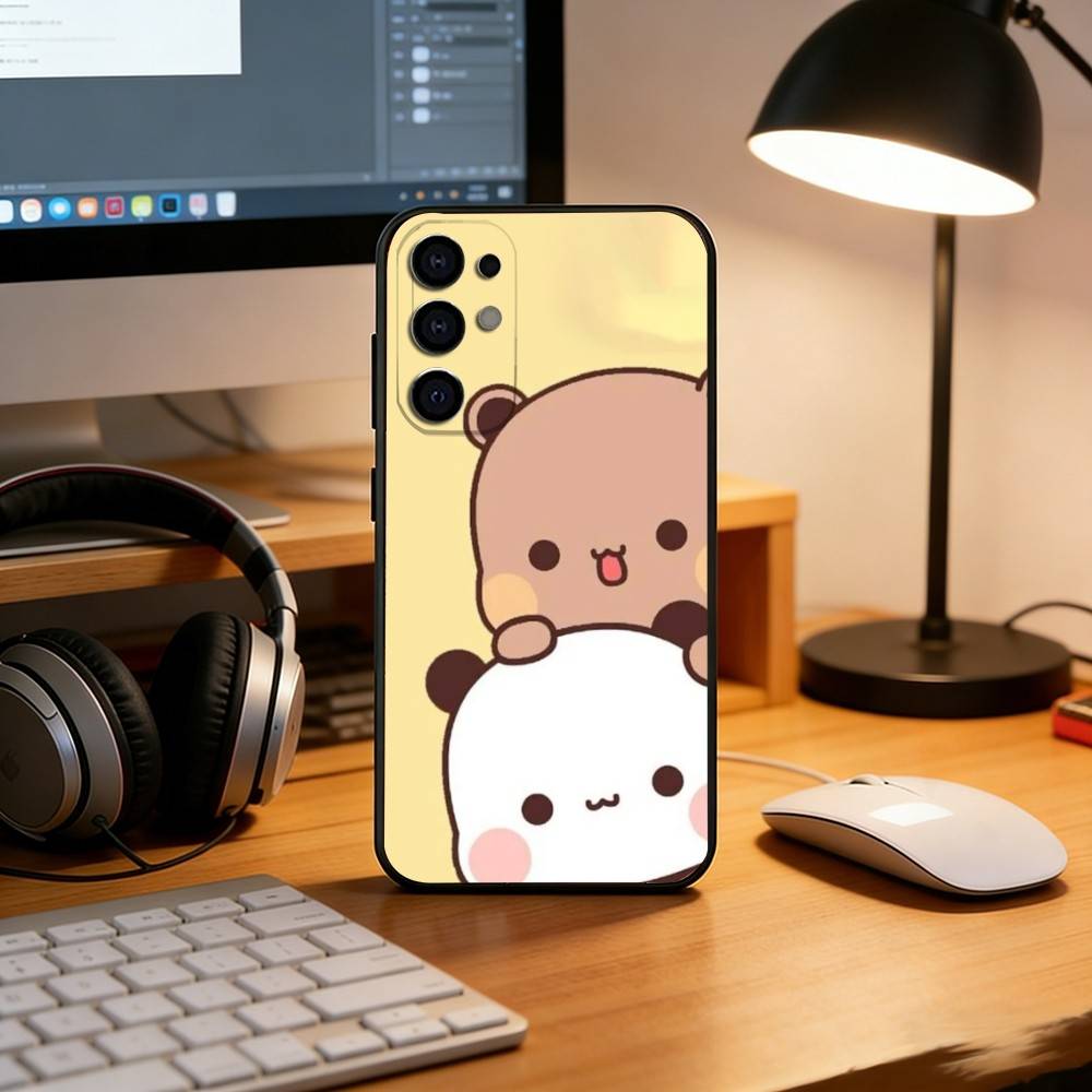 Cute Cartoon Bubu Dudu Phone Case Black Silicone Soft For Samsung S25,S24,S21,S22,S23,S30,Ultra,S20,Plus,Fe,Lite