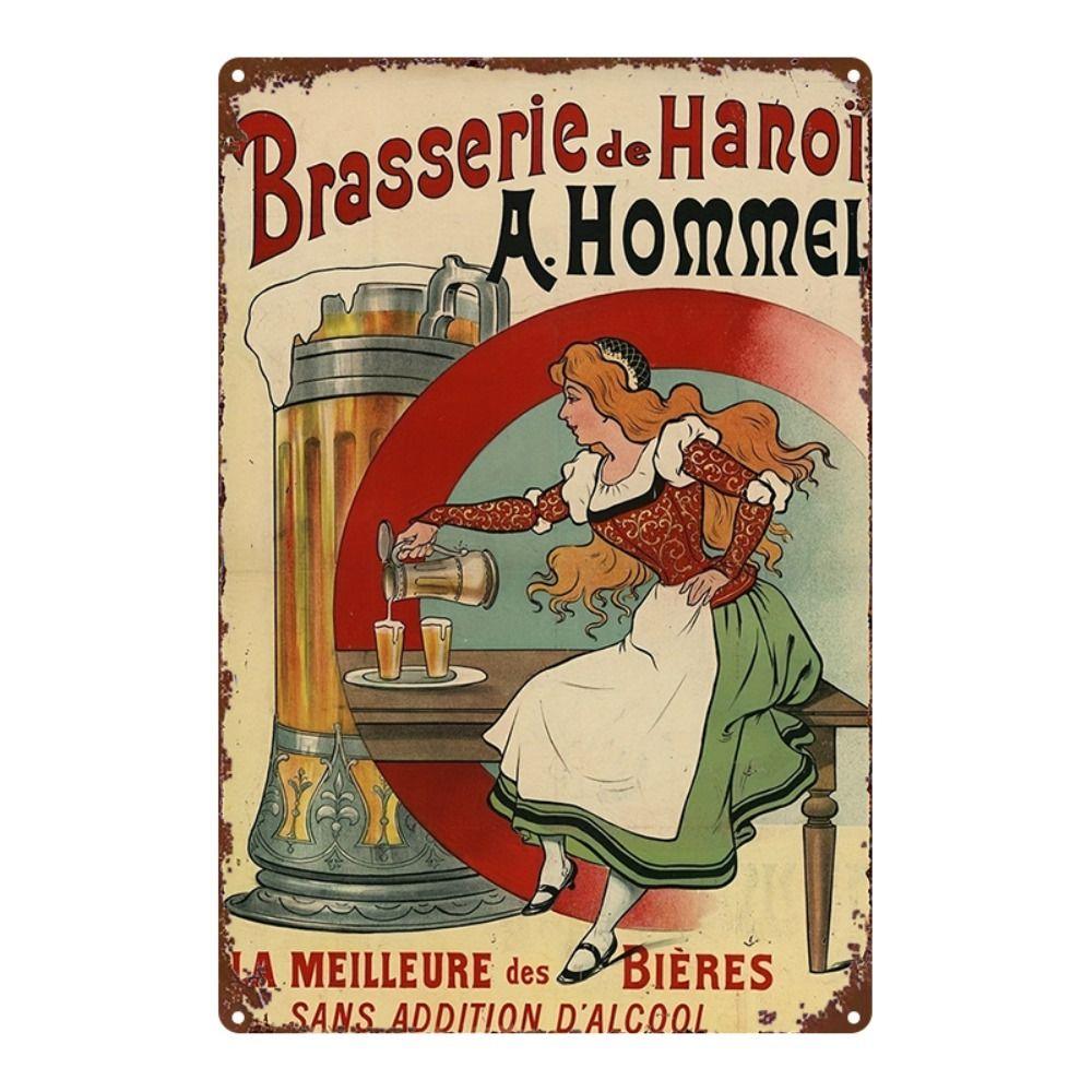 Vintage Art Nouveau Woman Tin Sign Retro Metal Panel Home Bar Cafe Decor