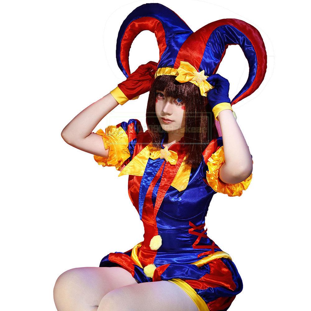 Úžasný digitální cirkus Pomni Cosplay Kostýmy Klaunská Uniforma Hraní Rolí Halloweenský Karnevalový Večírek Oblečení