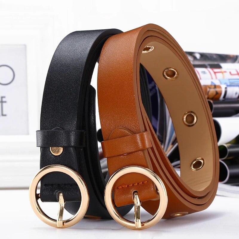 Women's Belt Fashionable and Personalized Round Buckle Belt Simple and Trendy Rivet Belt Korean Y2K Style Jeans Belt Women Belts