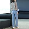 Mom's Casual Knit Wide-Leg Pants Set - Plus Size Autumn/Winter Sweater for Women