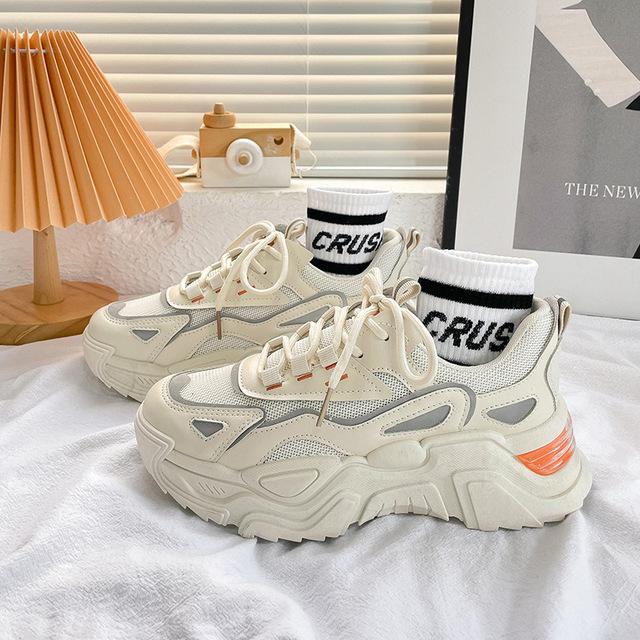 White Shoes Spring Autumn Women 'S Thick -Soled Height Increasing Causal Shoes Trendy Trendy Women Running Sneakers Ladies