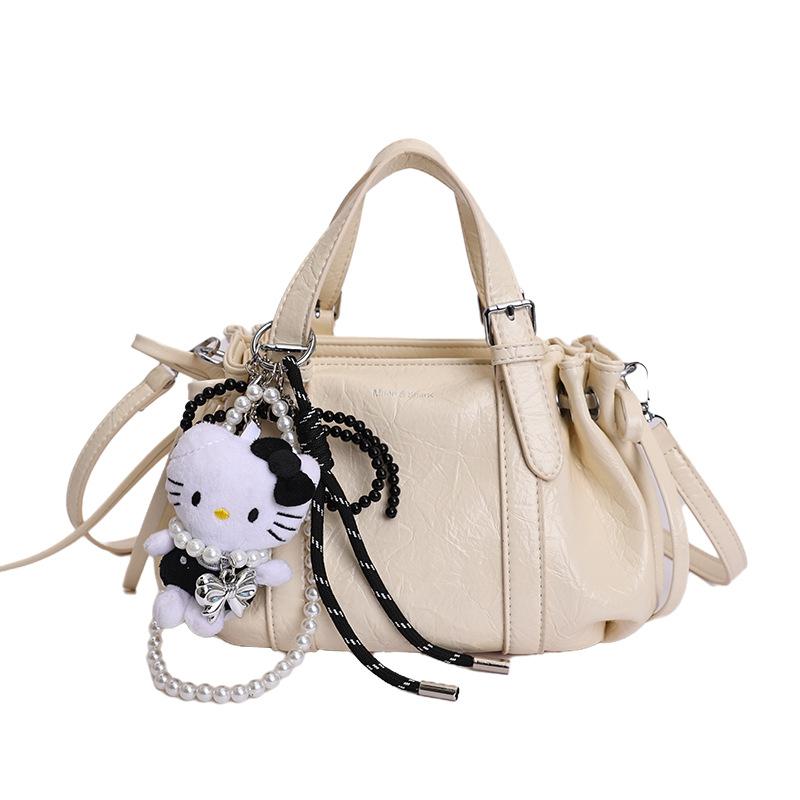 New Light Luxury Niche Crossbody Bag with Fashionable Texture, Single Shoulder Bag for Commuting, Large Capacity Handheld Bucket Bag