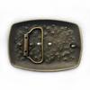 Lycoris Retro Western Cowboy Bull Head Leather Belt Buckle, 4.0cm, Smooth Square Design.