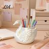 Back To School Gift for Students Elegant Swan Pen Holder, Durable PLA Pencil Organizer, Decorative Large Desktop Clutter Organizer Capacity Container
