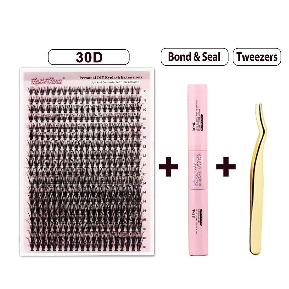 DIY Lash Extension Kit: European & American Cluster False Eyelashes & Tools