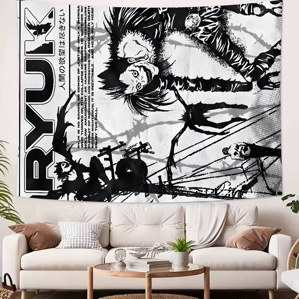 Fashion Hot DDeathS Cool NNote Anime Tapestry Decoration Bedroom Dormitory Background Cloth Holiday Living Room Club Tapestry