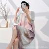 1011 Mu Zhensi's new cotton and silk summer dress loose round neck dress printed skirt nightdress vacation style