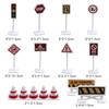 15Pcs/Set Road Block Mini Traffic Signs Model Toy City Traffic  Model Toy   Boys Girls Gifts