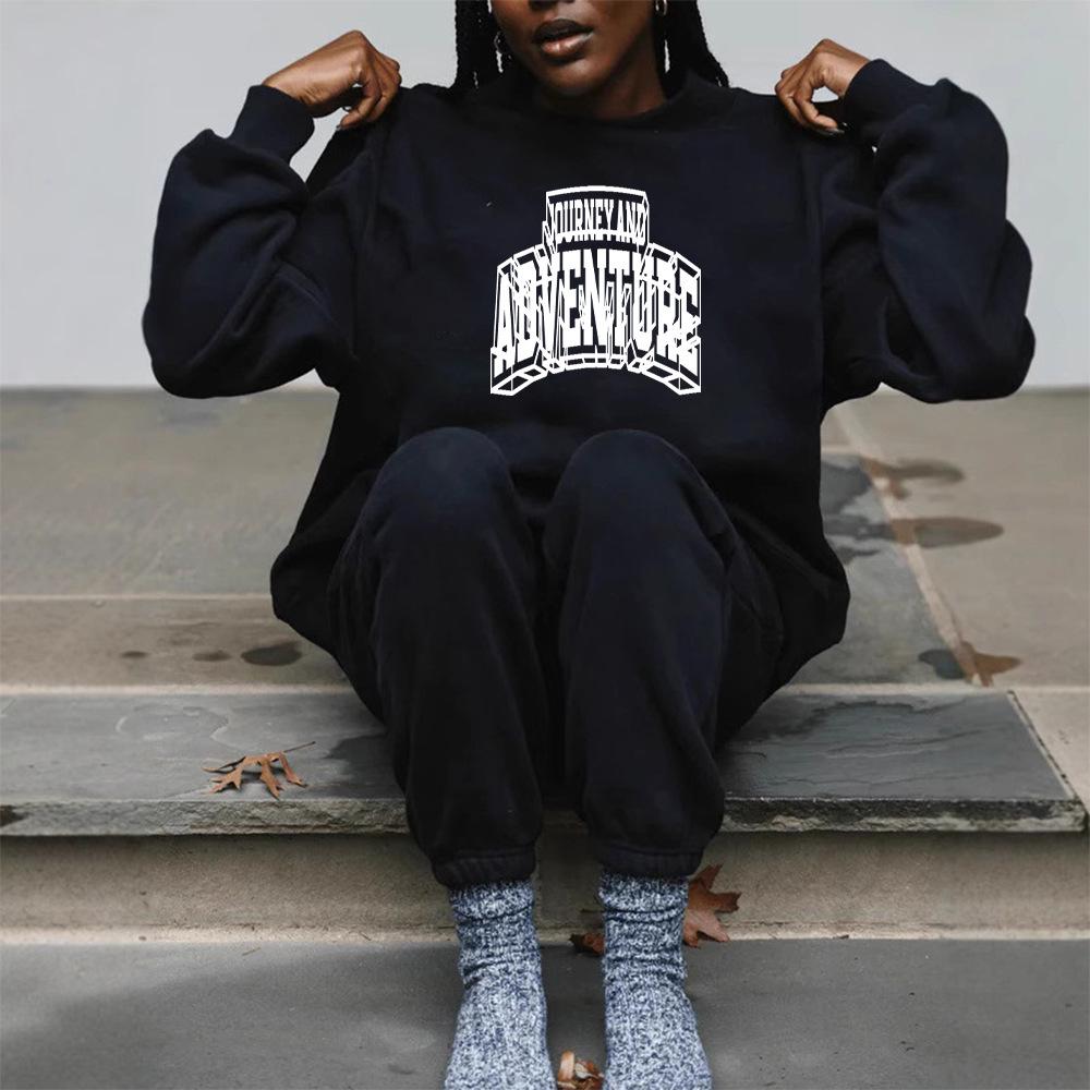 European Size Women's Autumn Heavyweight High Neck Casual Hoodie