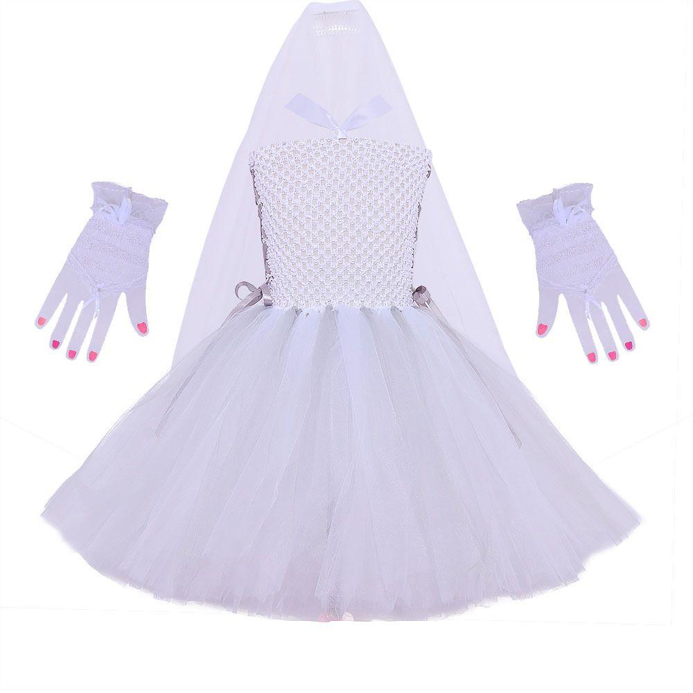 

Corpse Kids Bride Cosplay Costume Halloween Outfit Carnival Role Play Party Prop 140cm