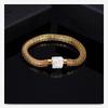 18 Karat Gold Inlay Diamant Hohl Edelstahl Retro Kabelarmband