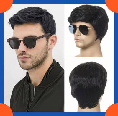 2025 European Fashion Short Wig For Men Black