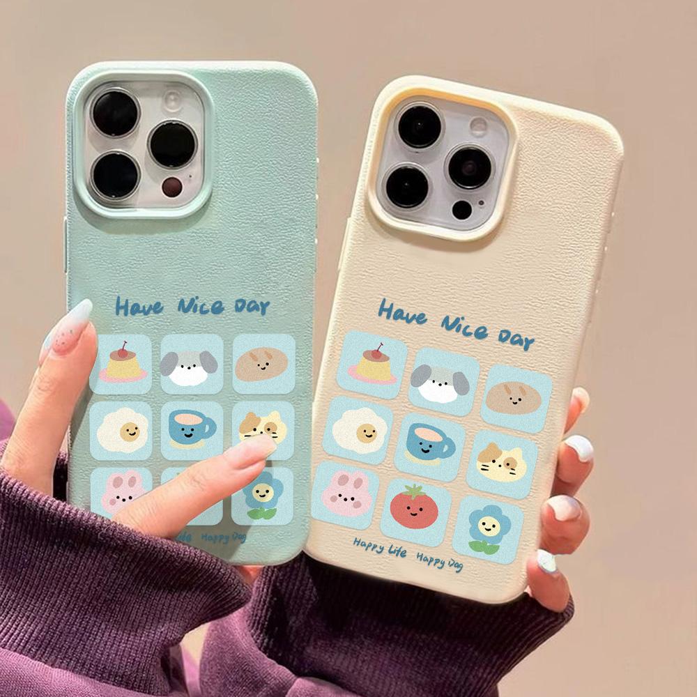 Phone Case for iPhone 11 13 Case iPhone 12 14 15 16 Pro Max 12 Pro 15 Plus Leather Painted Waterproof Drop-proof and Wear-resistant Cartoon