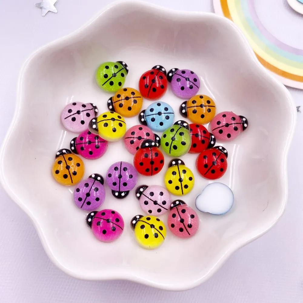 30pcs Mixed Resin Colorful Beautiful Beetle Flat Back Rhinestones Nail Art Applique DIY Wedding Scrapbook Jewelry Making