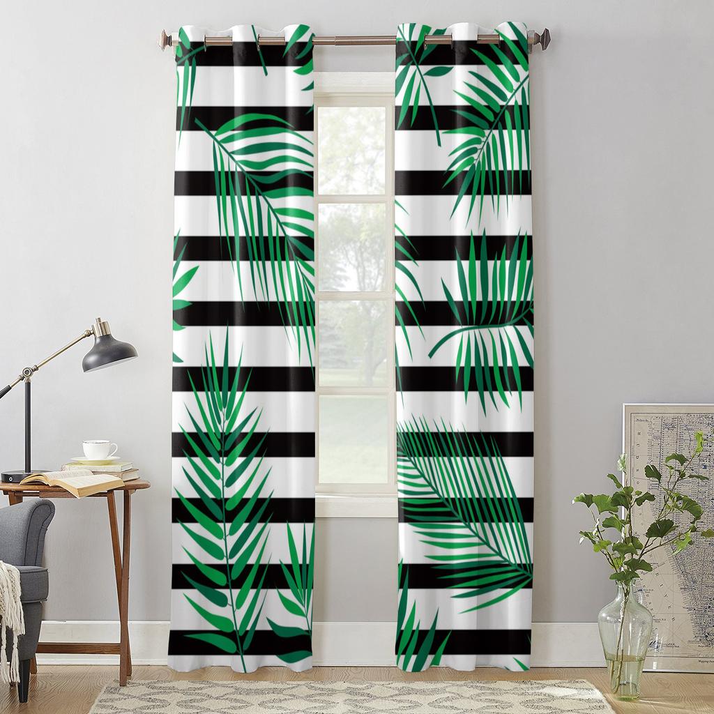 Dungi Negre Frunze Verzi Perdele pentru Ferestre Living Dormitor Tratarea Ferestrelor Uz Casnic Perdele pentru Bucătărie