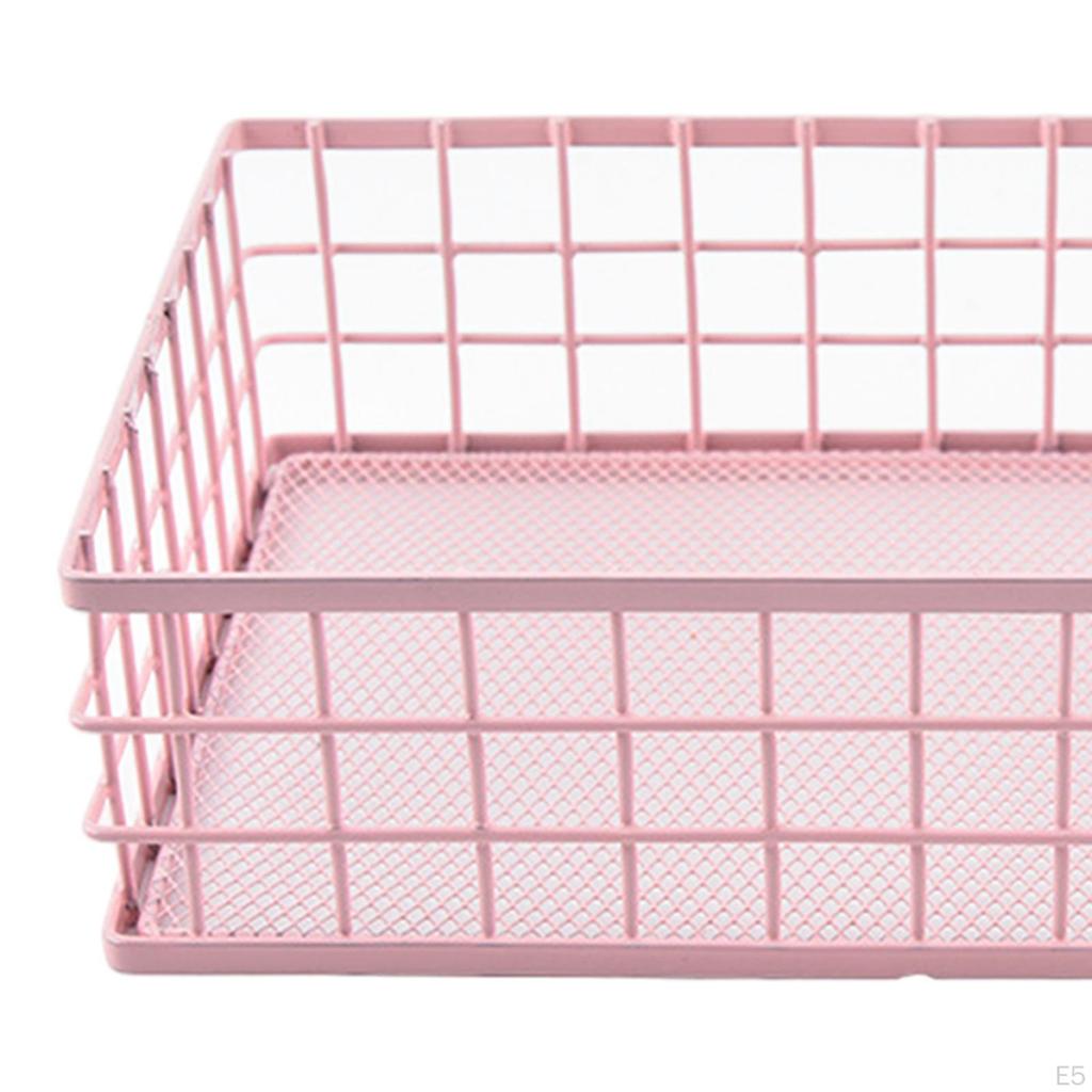 Desktop Iron Storage Basket, Metal Wire Fruit Basket,Multi Purpose for