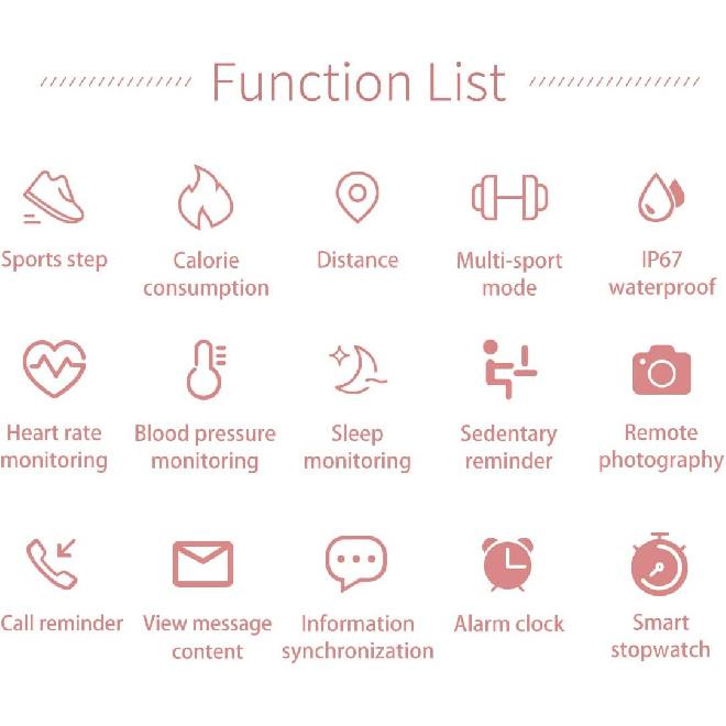 Smartwatch für Frauen Kompatibel für Android/iOS-Telefone. Gesundheits- und Fitness-Tracker mit Herzfrequenz, Blutdruck, Bluetooth-Fernfotografie, für Frauen