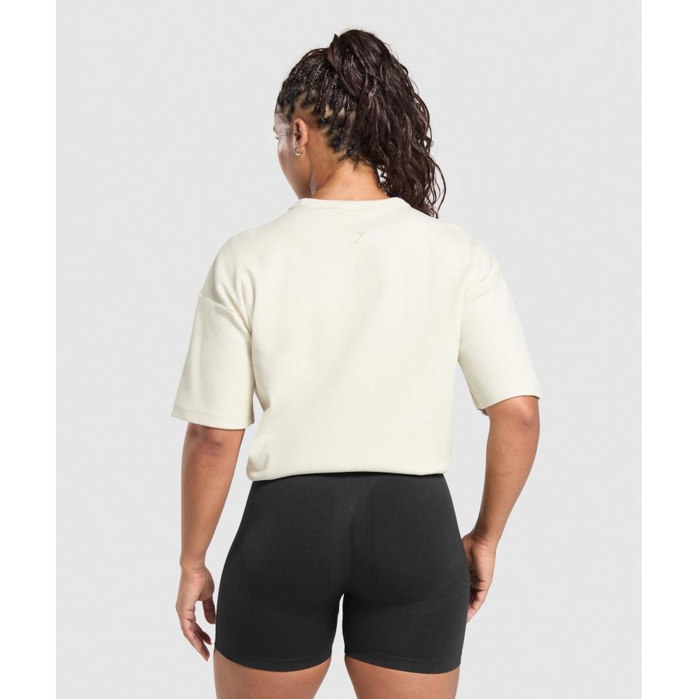 Gymshark Lifting Oversized Pump Cover Oat White B3c1q Wc1v