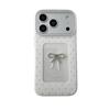 Glamorous Bow White Polka Dot with Rhinestone Bow Design Phone Case for iPhone 17 16 15 14 11 12 13 Pro Max Plus Back Cover