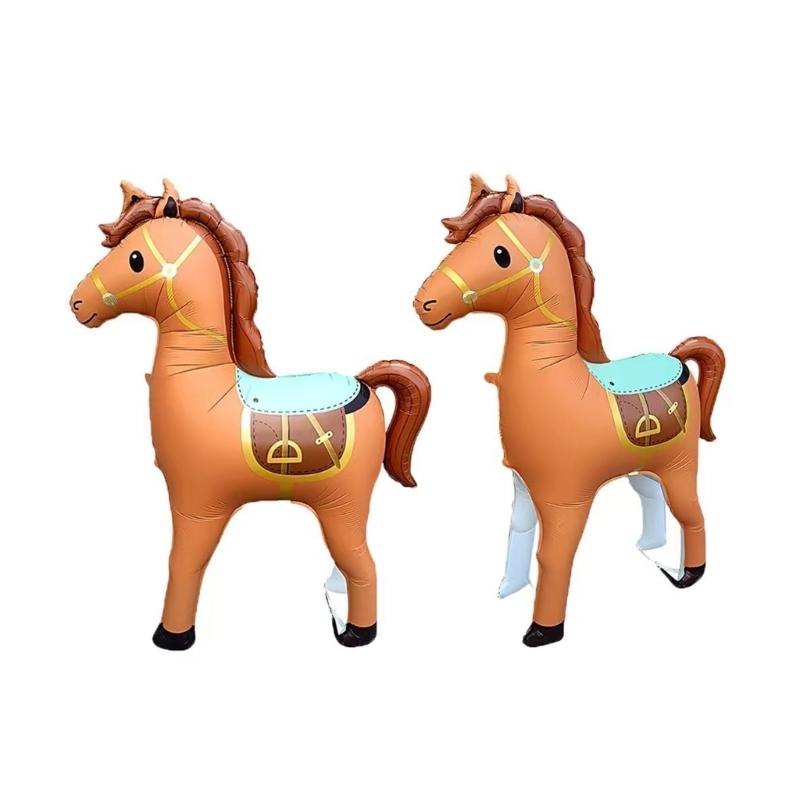 Standing Horse Shape Aluminum Foil Balloon 133x148cm For First Birthday Celebration Anniversary Photography Decoration