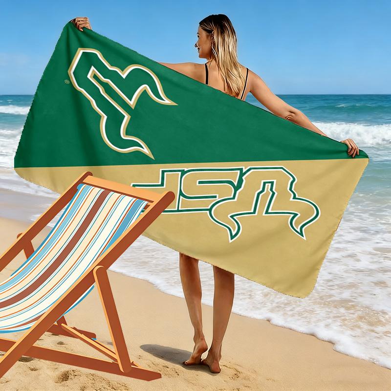 South Florida Bulls Print Beach Towel, Large Soft Quick Dry Towel for Beach Camping Swimming