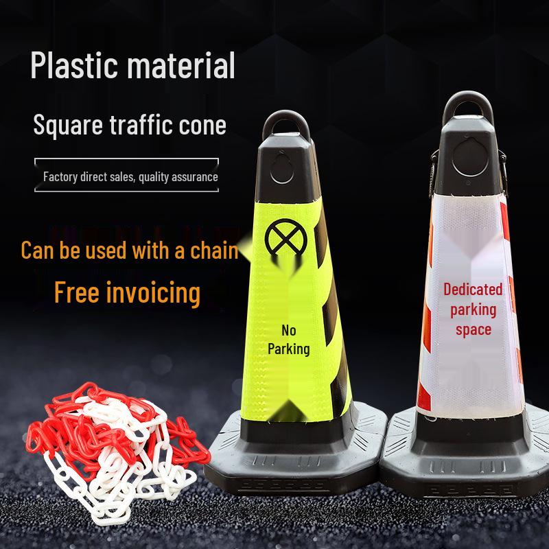 Reflective Plastic Traffic Cone - No Parking Warning Barrier Roadblock