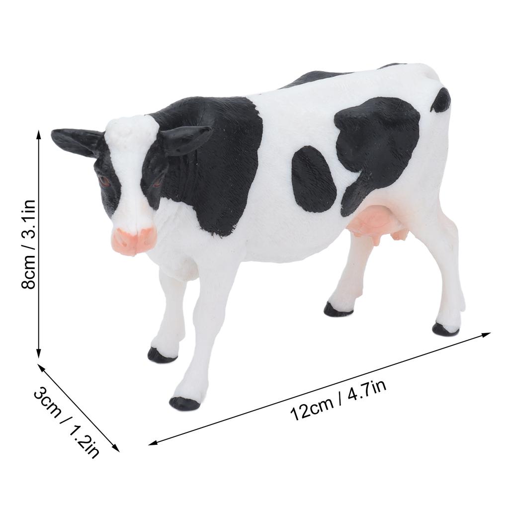 Simmental Cattle Figurine Plastic Realistic Cow Black White for Home Desk Decoration Party Gift