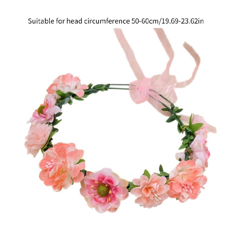 Flower Headbands Floral Garlands Crown Hair Wreath Bright Color Crown Wedding